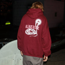 Load image into Gallery viewer, Streetwear Hoodie Old English Text "Ritual" on Back with Cobra and Halo