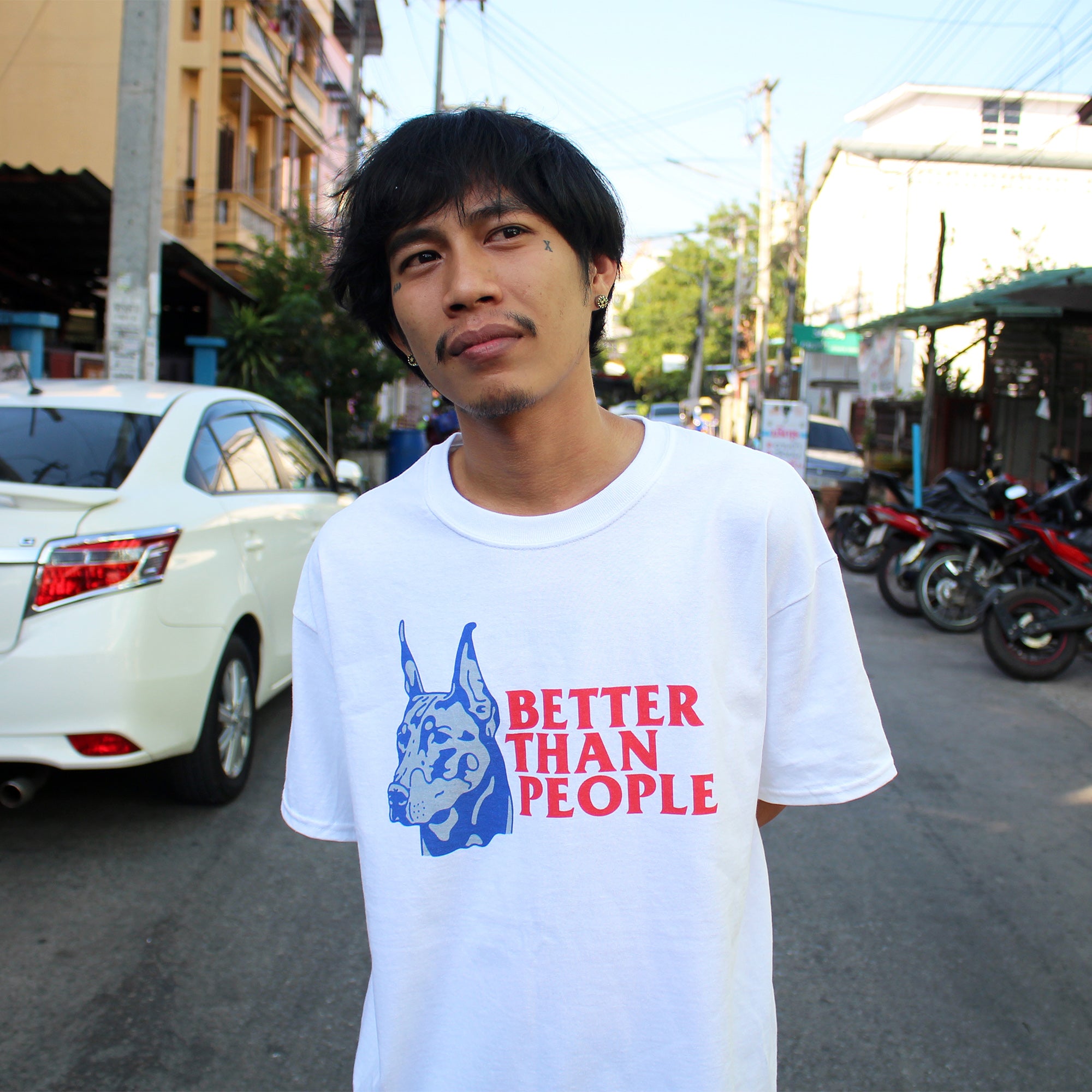 Meaningless Ritual Streetwear Tough Doberman Illustration Better Than People T-Shirt