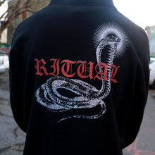 Load image into Gallery viewer, Streetwear Hoodie Old English Text &quot;Ritual&quot; on Back with Cobra and Halo