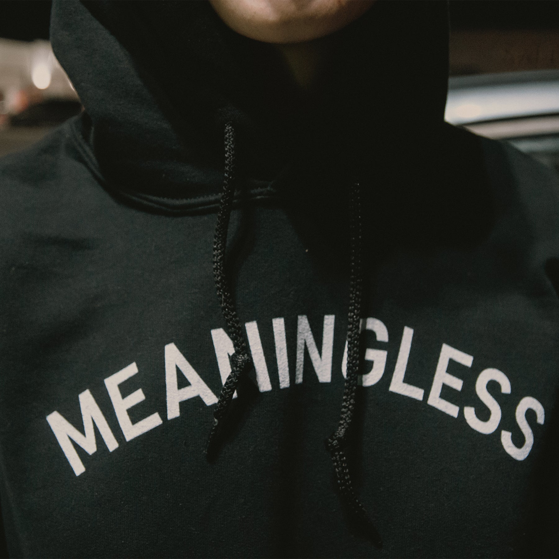 Arched Typography Meaningless Ritual 90s inspired Hoodie