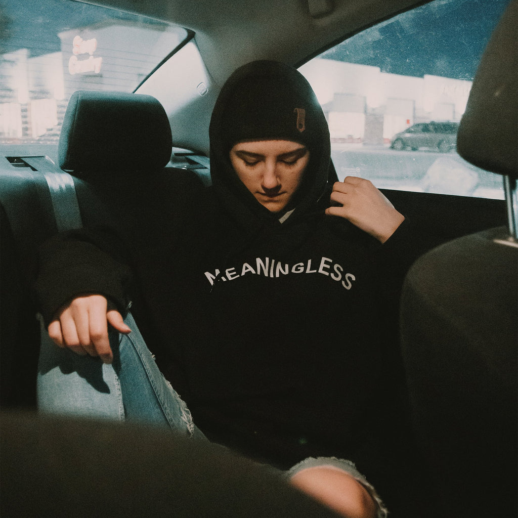 Arched Typography Meaningless Ritual 90s inspired Hoodie