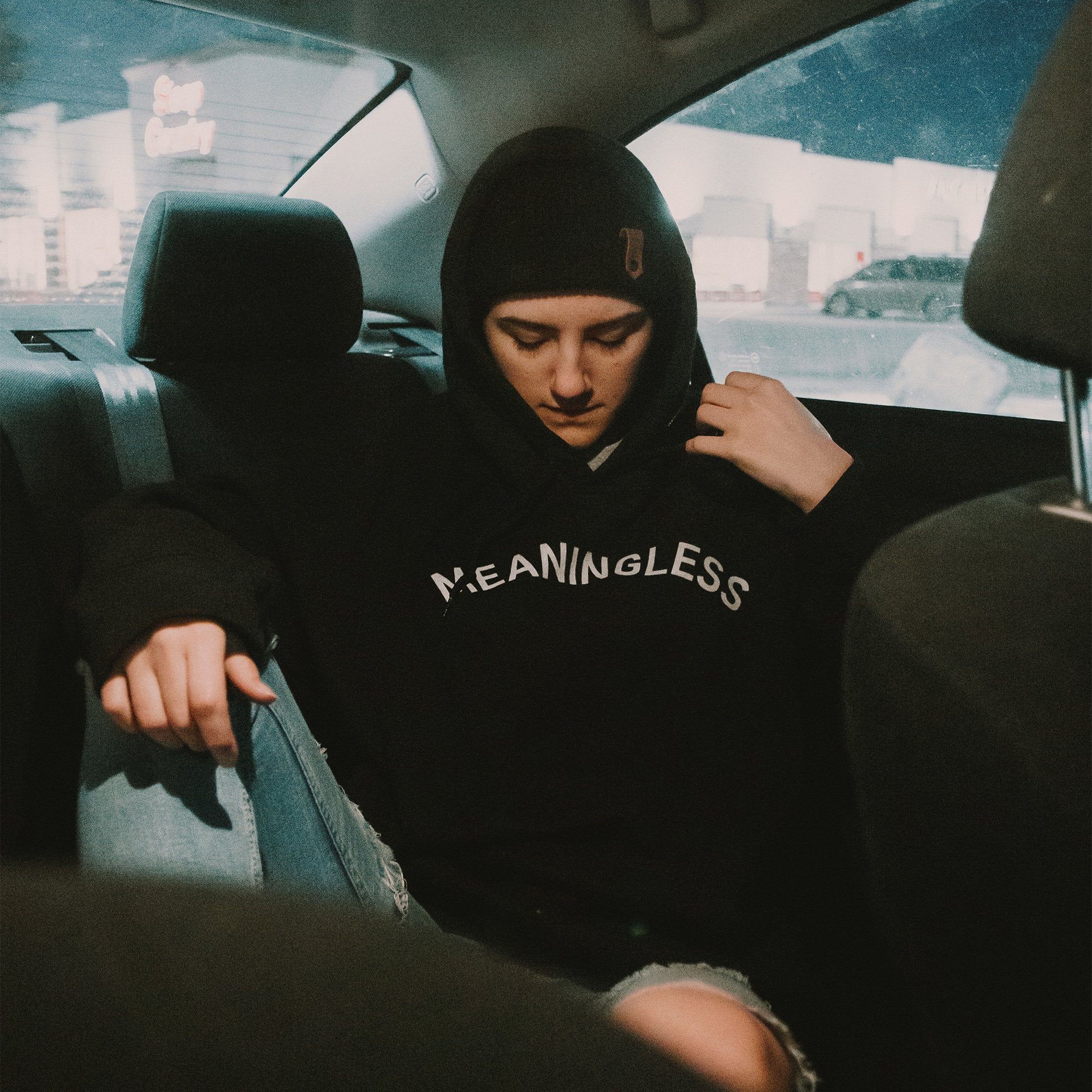 Arched Typography Meaningless Ritual 90s inspired Hoodie